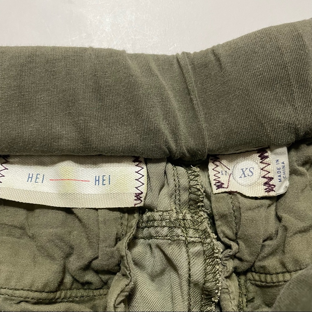 Hei Hei Anthropologie Army Olive Green Casual Cargo Jogger Pants Size XS - Picture 4 of 9